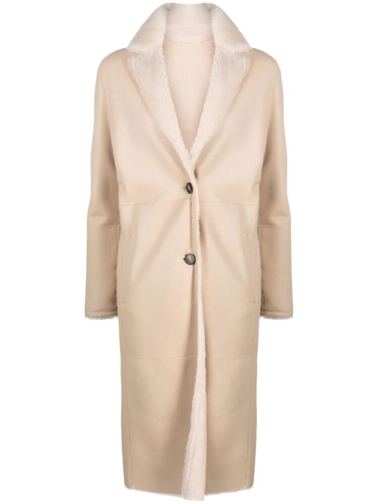 Liska Lammmantel button-up coat - Neutrals Cover