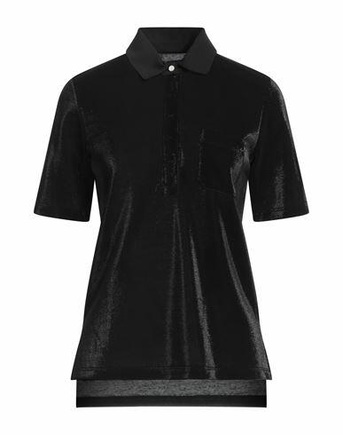 Jacob Cohёn Woman Polo shirt Black Cotton, Polyester Cover