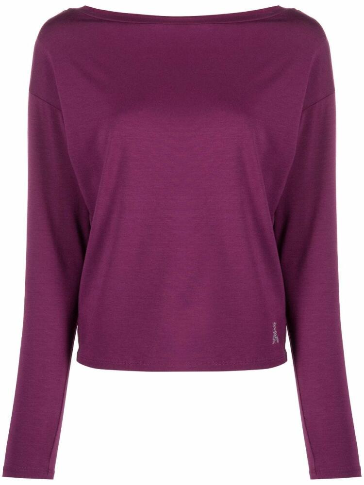 Patrizia Pepe rhinestone-embellished jersey sweatshirt - Purple Cover