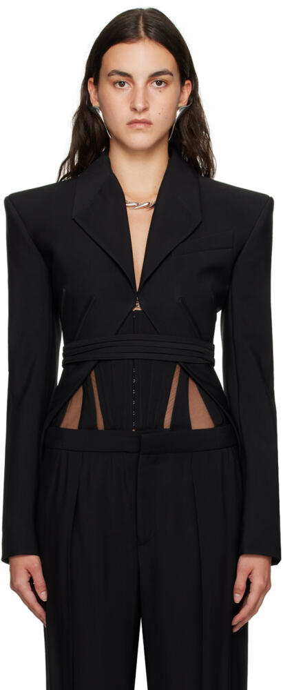 Mugler Black Sculpted Blazer Cover