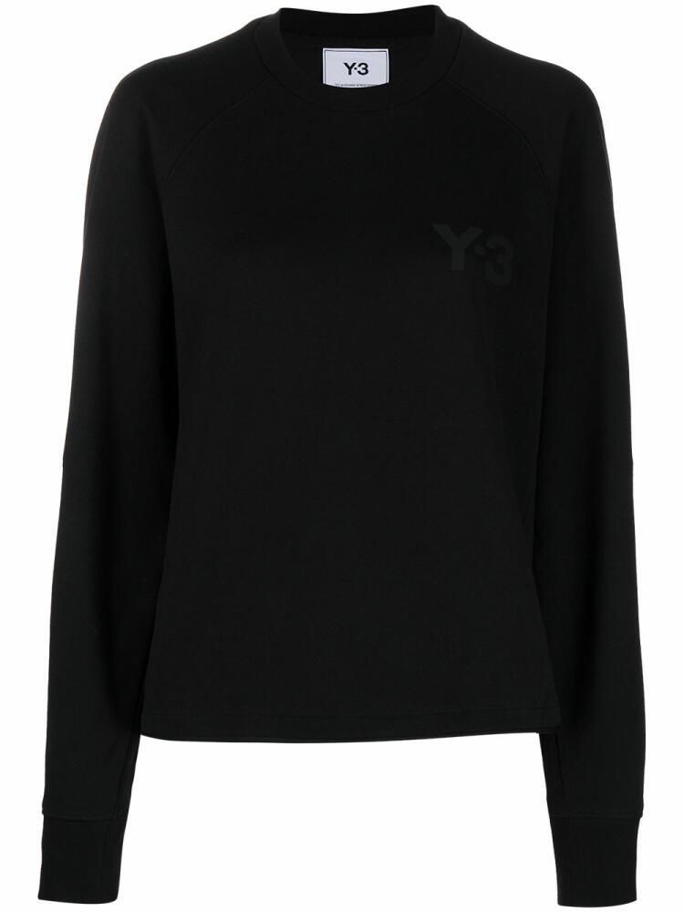 Y-3 logo-print crew-neck sweatshirt - Black Cover