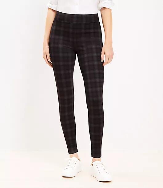 Loft Plaid Ponte Leggings Cover