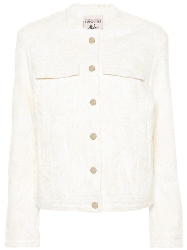 Semicouture embroidered-patterned buttoned jacket - White Cover