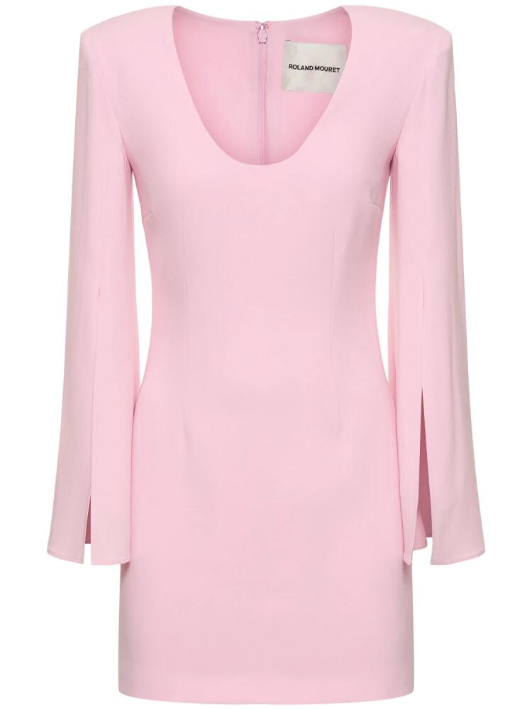 ROLAND MOURET Long Sleeve Cady Mini Dress Cover