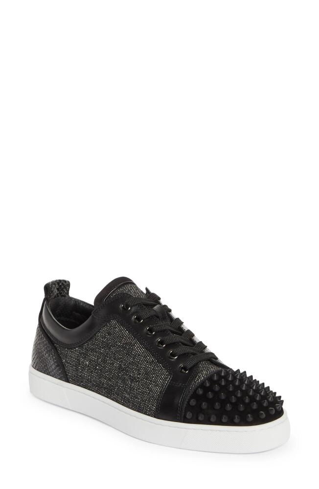 Christian Louboutin Louis Junior Spikes Orlato Sneaker in Black/Black Cover