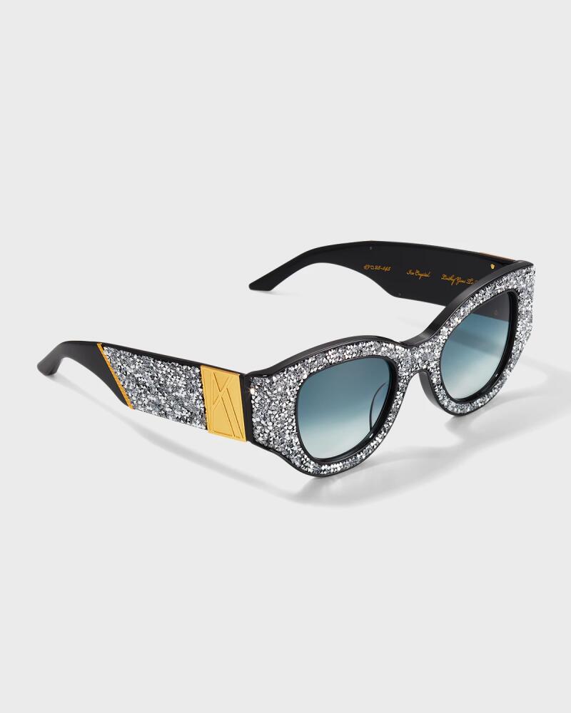 Anna-Karin Karlsson Lucky Goes to Vegas Crystals & Acetate Cat-Eye Sunglasses Cover