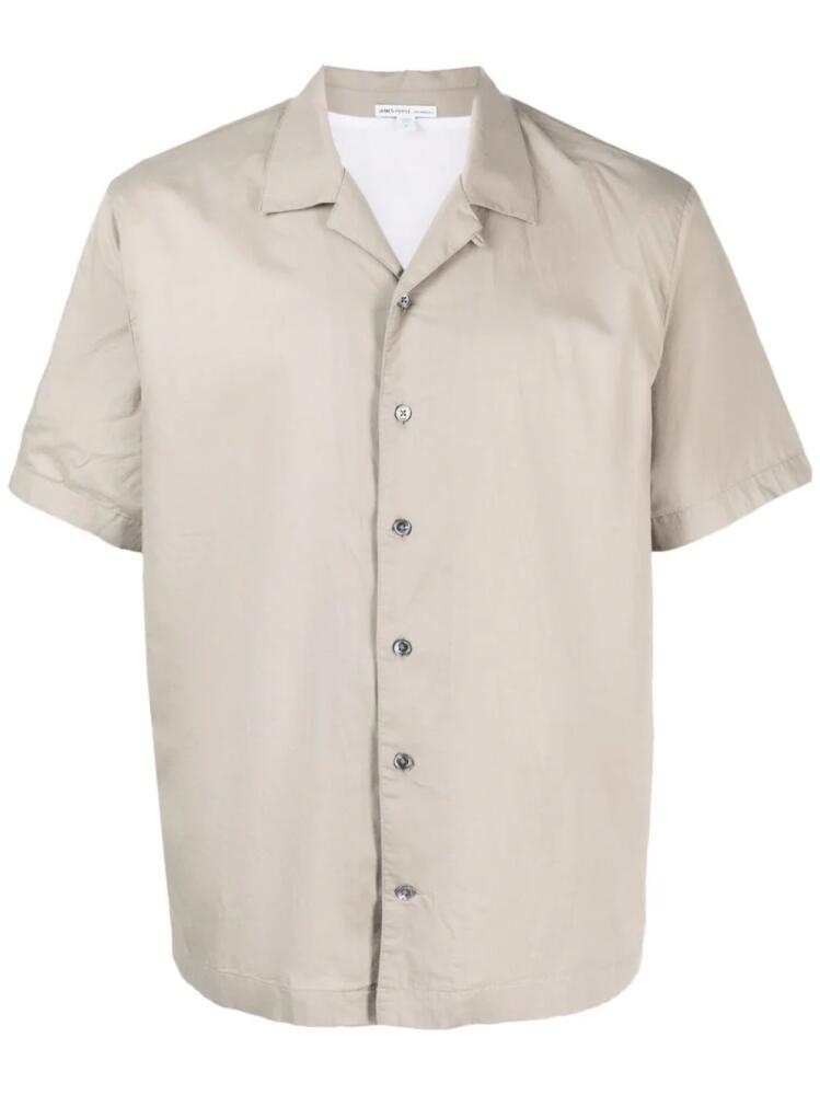 James Perse short-sleeves buttoned poplin shirt - Grey Cover