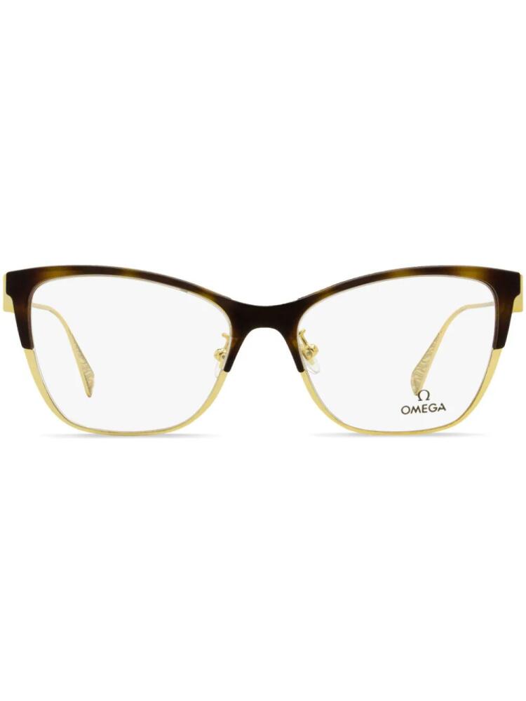 OMEGA EYEWEAR butterfly-frame glasses - Brown Cover