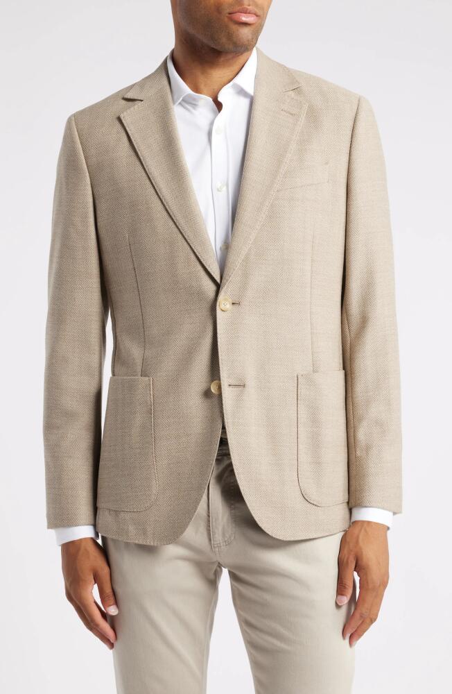 Nordstrom Herringbone Stretch Wool Sport Coat in Beige Herringbone Cover