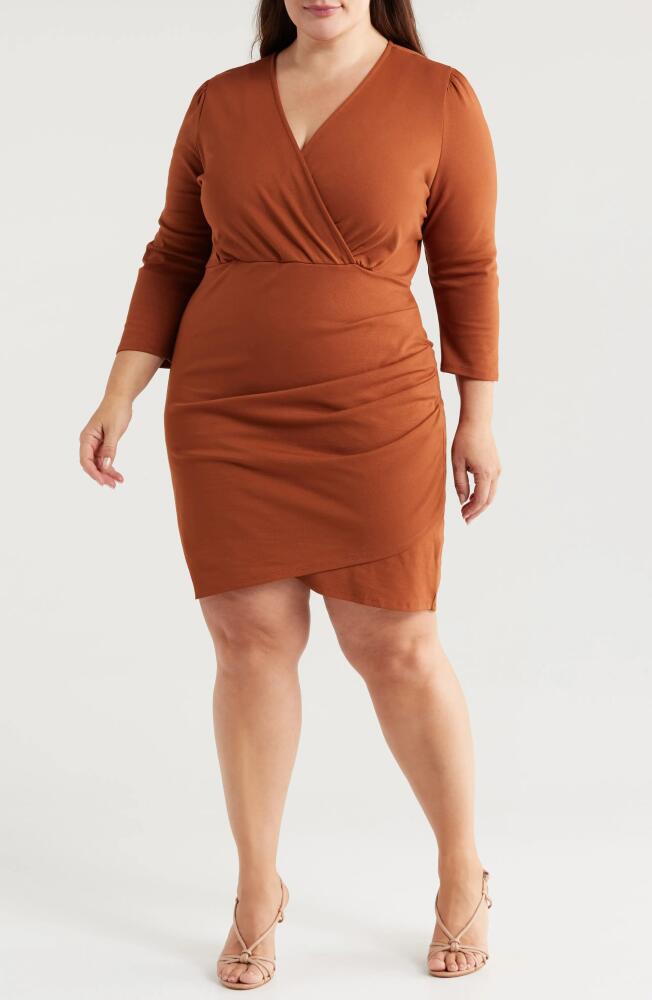 24seven Comfort Apparel Ruched Dress in Tobacco Cover