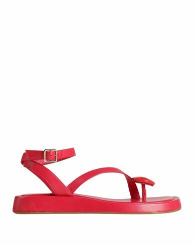 Gia / Rhw Woman Thong sandal Red Leather Cover