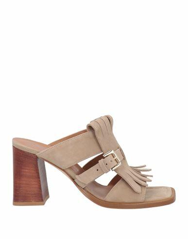 Guglielmo Rotta Woman Sandals Khaki Soft Leather Cover