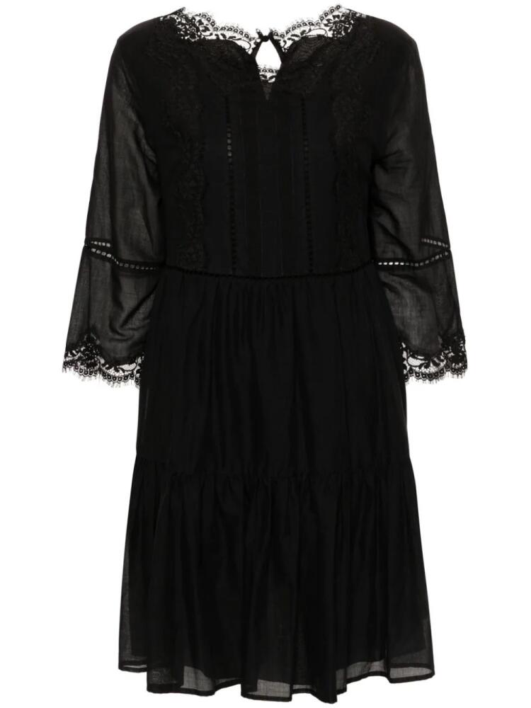 ERMANNO FIRENZE muslin cotton mini dress - Black Cover