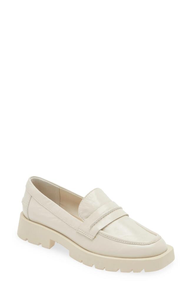 Dolce Vita Evanka Loafer in Ivory Crinkle Patent Cover