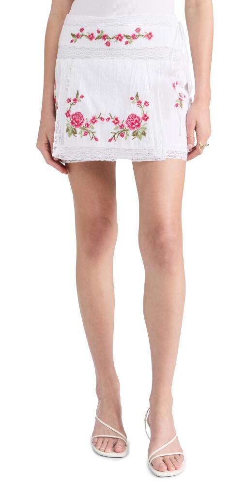 For Love & Lemons Jolene Miniskirt White Cover