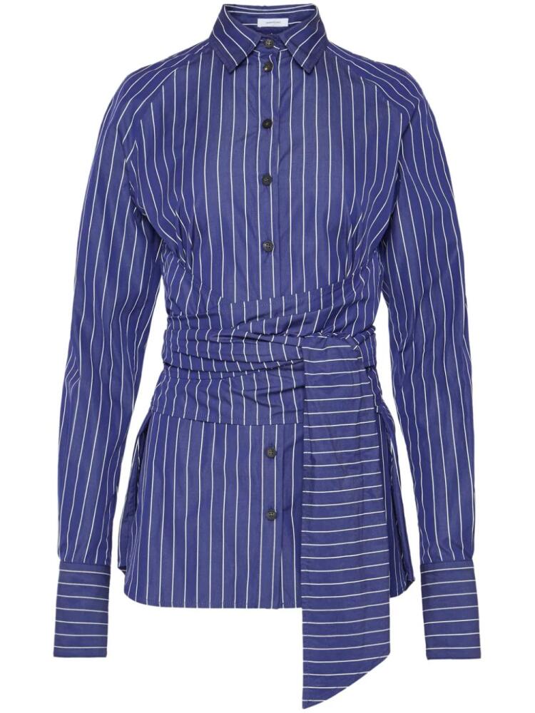 Ferragamo sash-detail striped shirt - Blue Cover