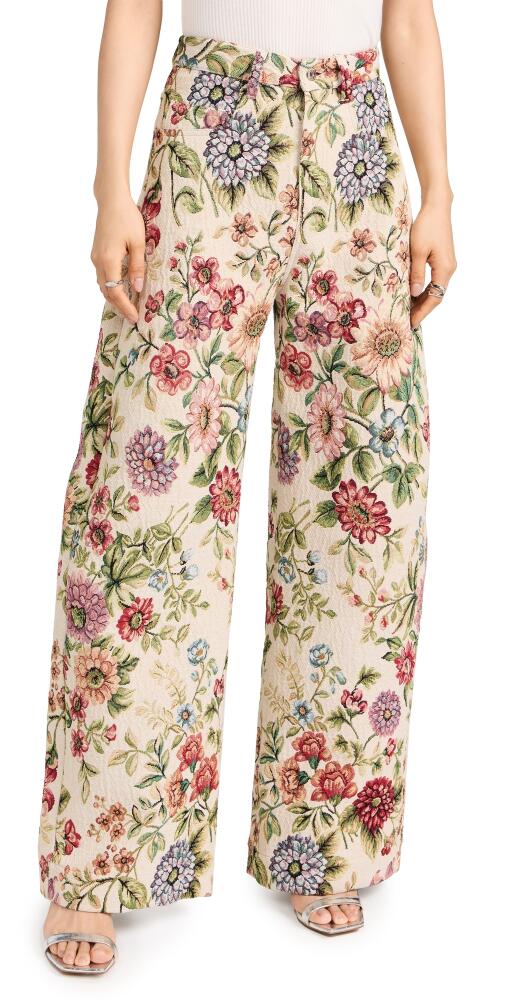 Marques Almeida Brocade Boyfriend Trousers White Flower Brocade Cover