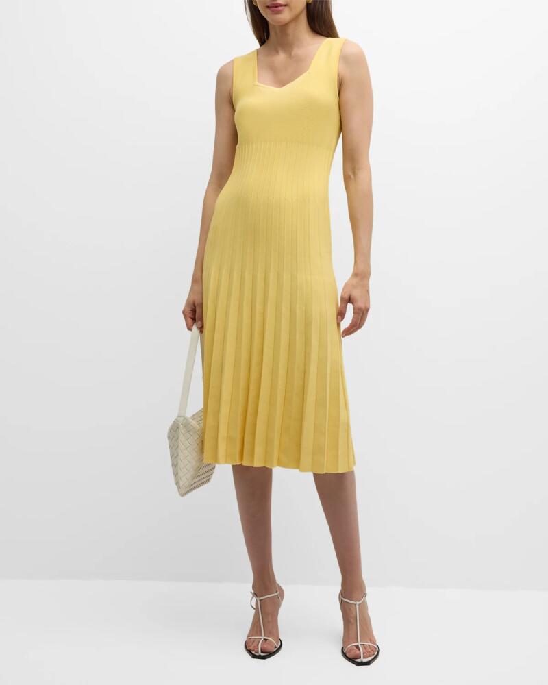 Elie Tahari The Halley Pleated Midi Sweater Dress Cover