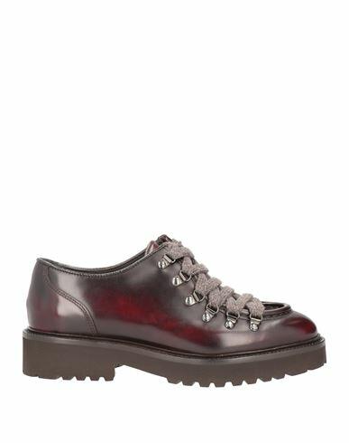 Doucal's Woman Lace-up shoes Burgundy Leather Cover