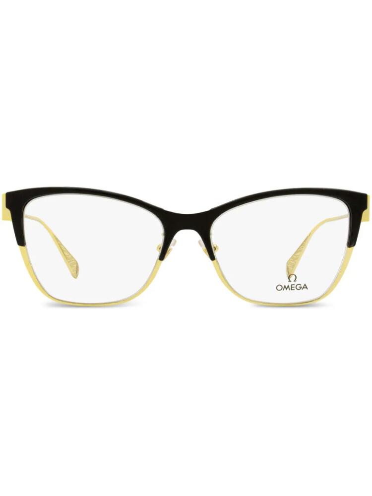 OMEGA EYEWEAR butterfly-frame glasses - Black Cover