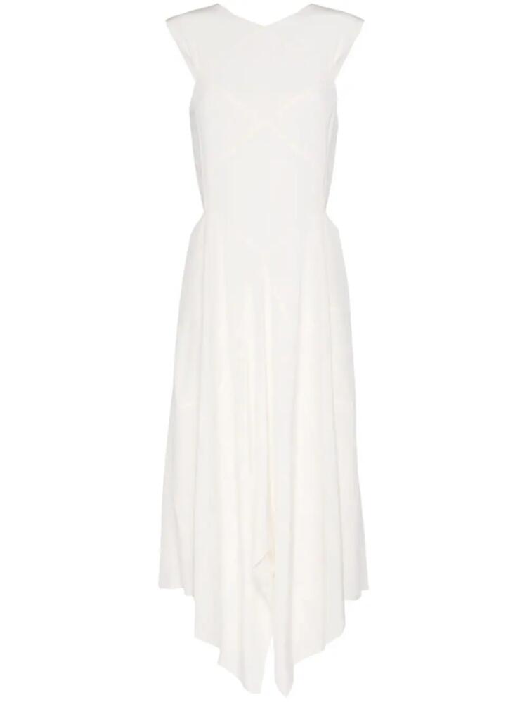 JOSEPH Silky Vichy Danube silk dress - Neutrals Cover