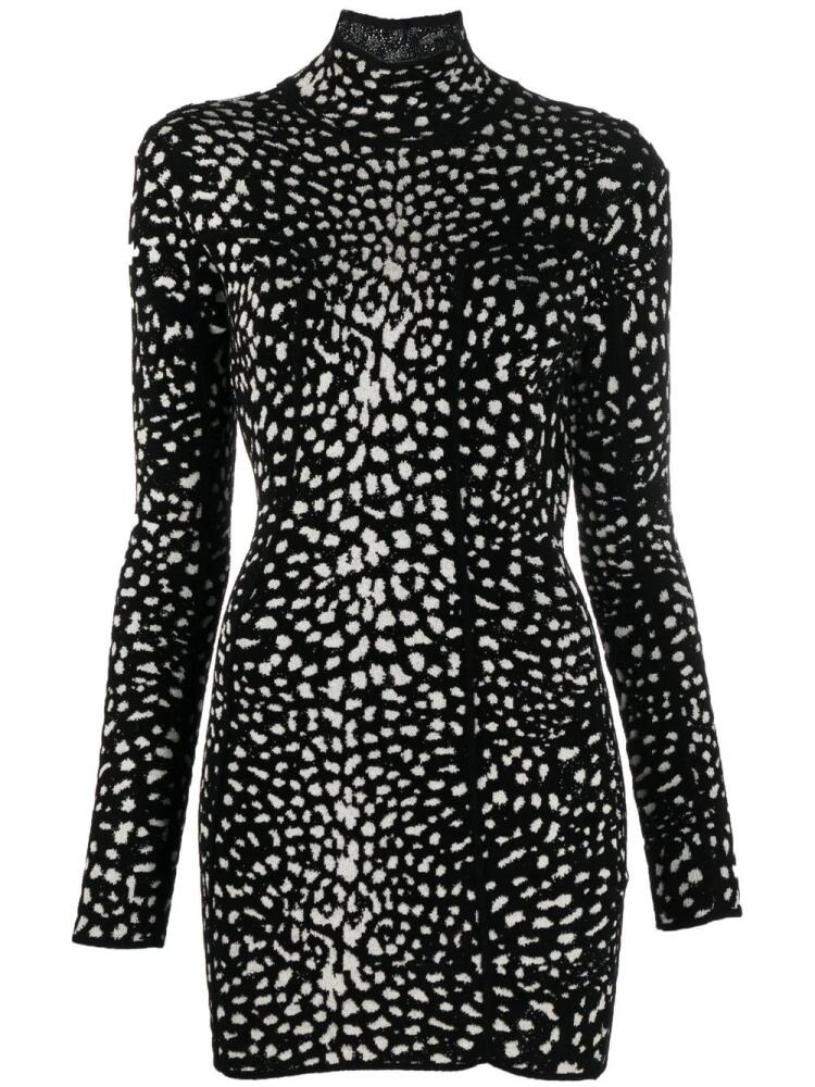 Roberto Cavalli leopard jacquard mini dress - Black Cover