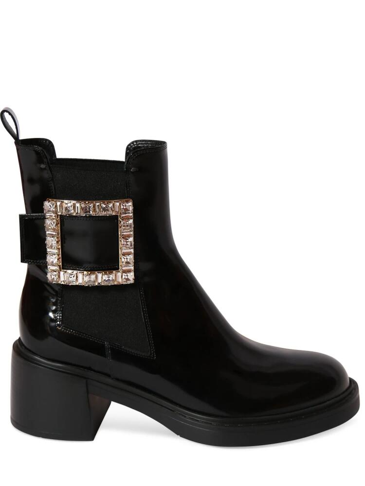 ROGER VIVIER 60mm Viv Ranger Patent Leather Boots Cover