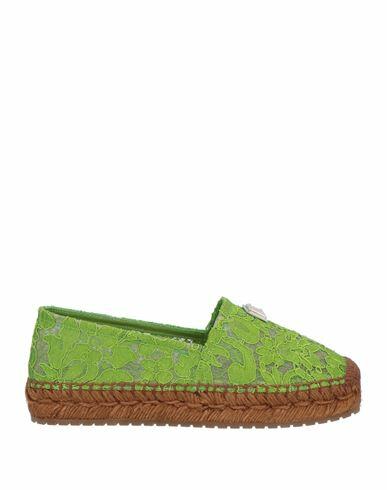 Dolce & gabbana Woman Espadrilles Acid green Viscose, Cotton, Polyamide Cover