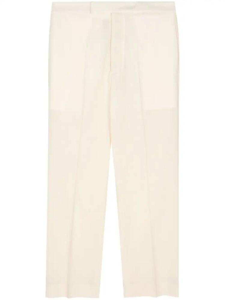 SAPIO pressed-crease wool tapered trousers - Neutrals Cover