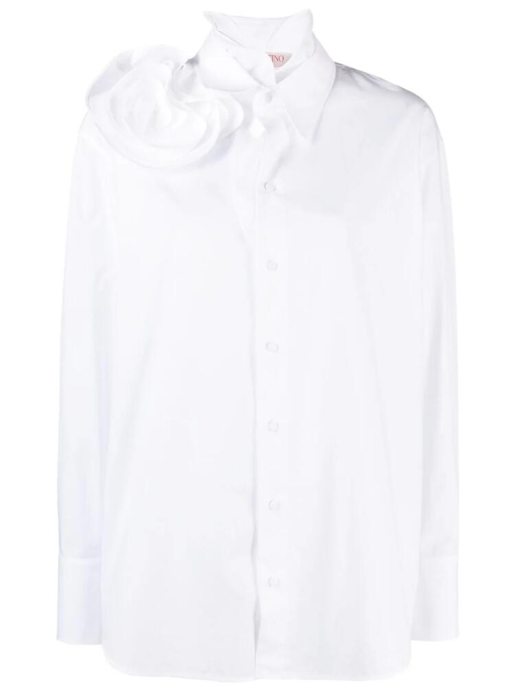 Valentino Garavani floral-appliqué cotton shirt - White Cover