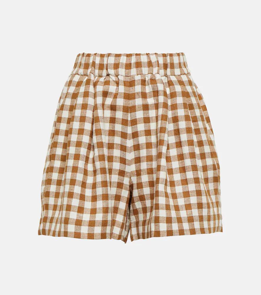 Asceno Zurich checked linen shorts Cover