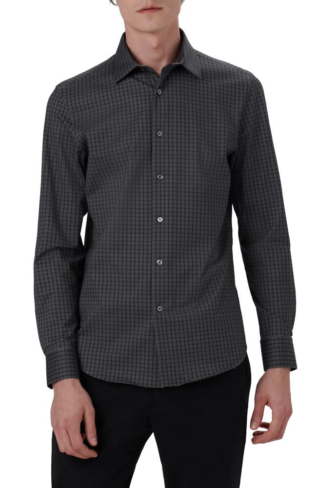 Bugatchi James OoohCotton® Check Print Button-Up Shirt in Anthracite Cover