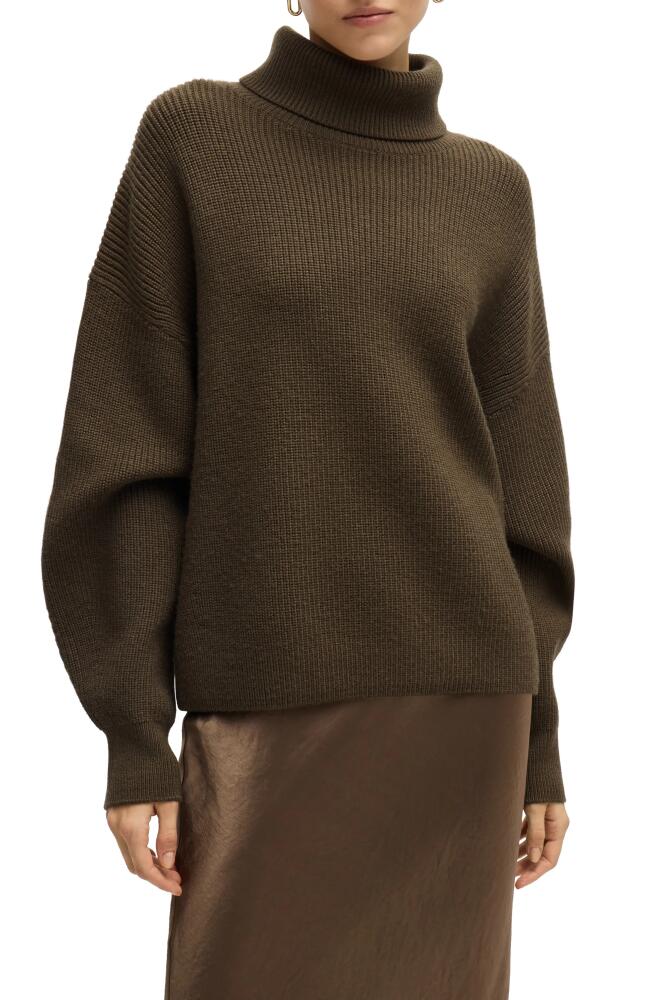 BOSS Fernadina Turtleneck Virgin Wool Sweater in Marshland Cover