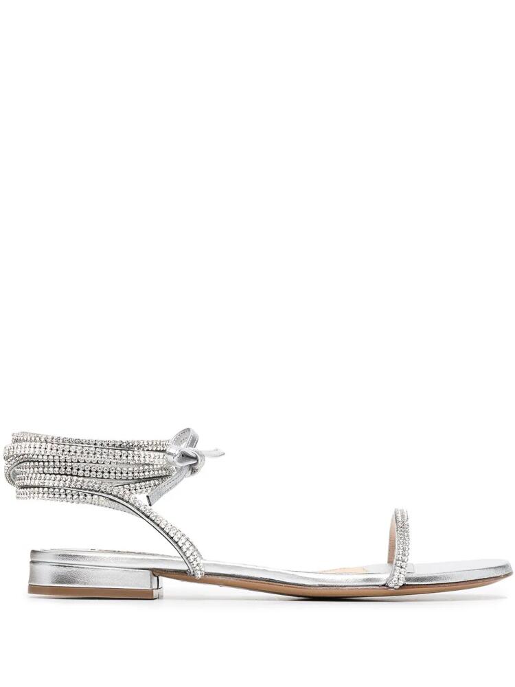 Alexandre Vauthier Amina crystal-embellished leather sandals - Silver Cover