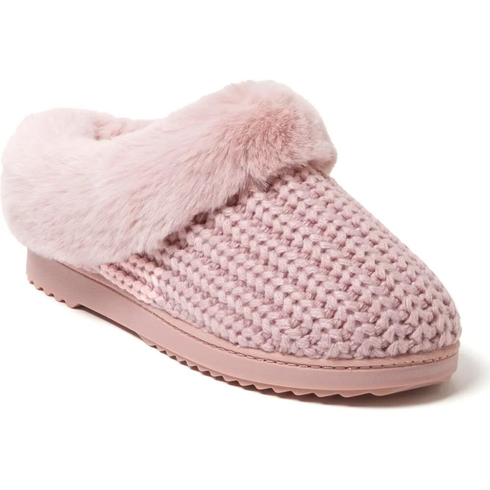 DEARFOAMS Hannah Festive Knit Clog Slipper in Pale Mauve Cover