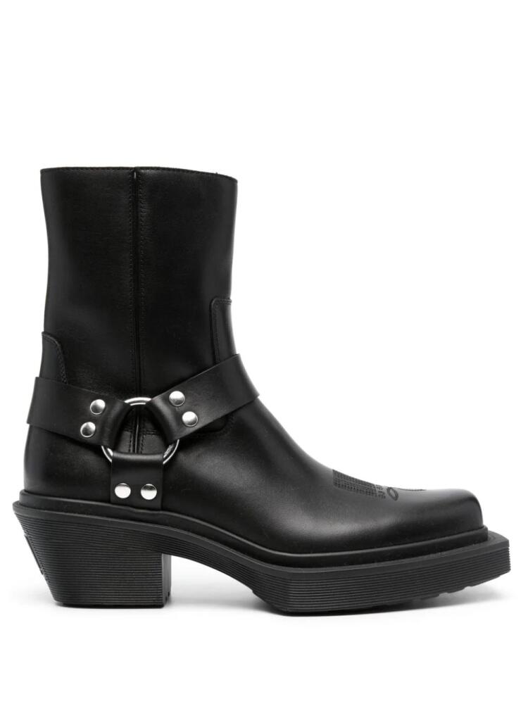 VTMNTS Harness 70mm leather ankle boots - Black Cover