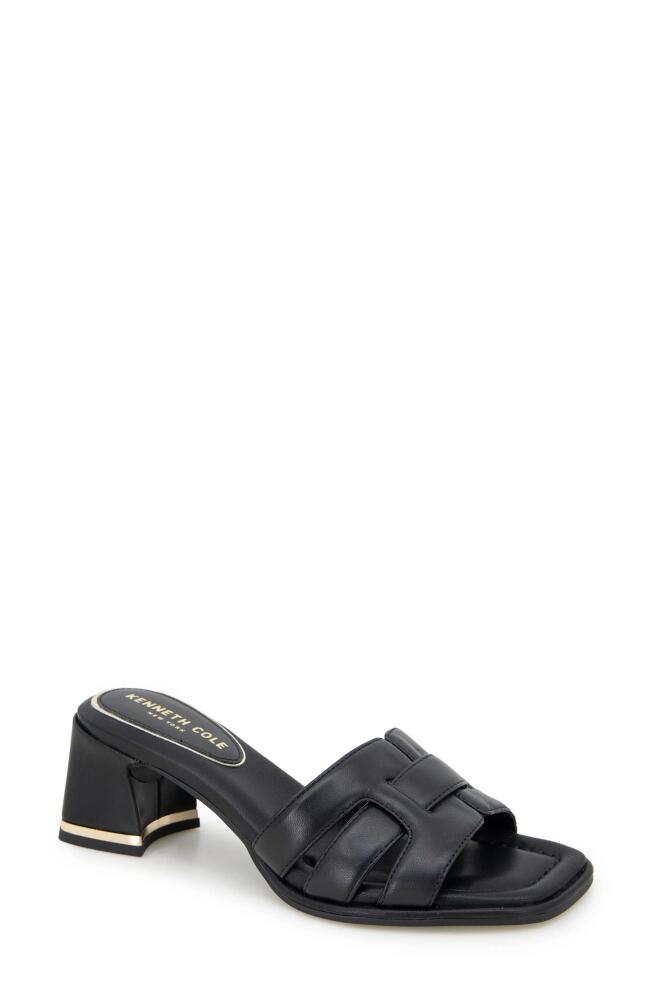 Kenneth Cole New York Harper Block Heel Sandal in Black Leather Cover