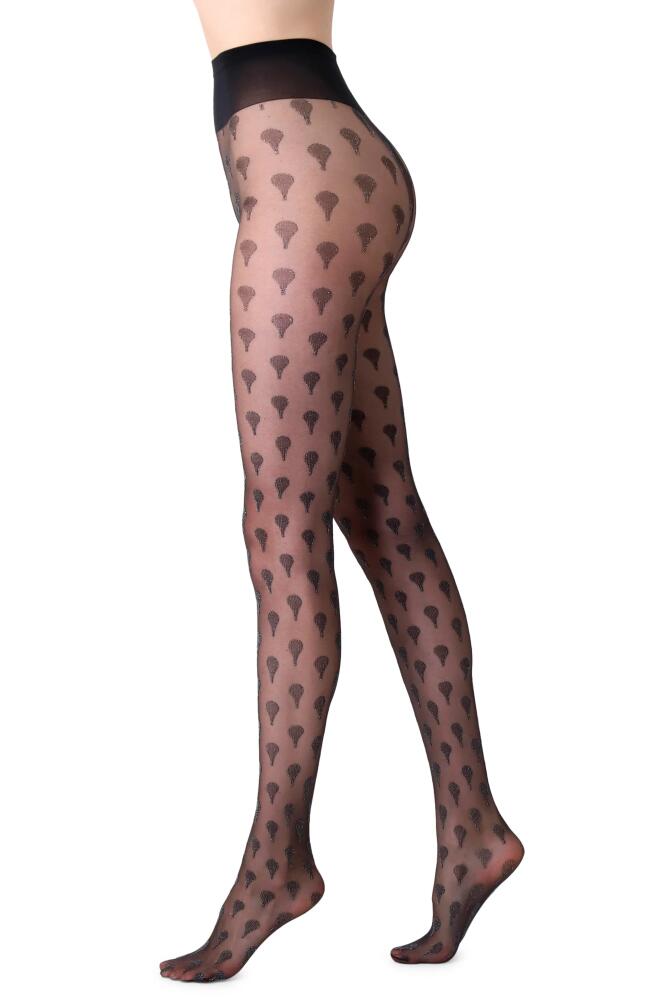 Oroblu Deluxe Metallic Pattern Sheer Tights in Black Cover