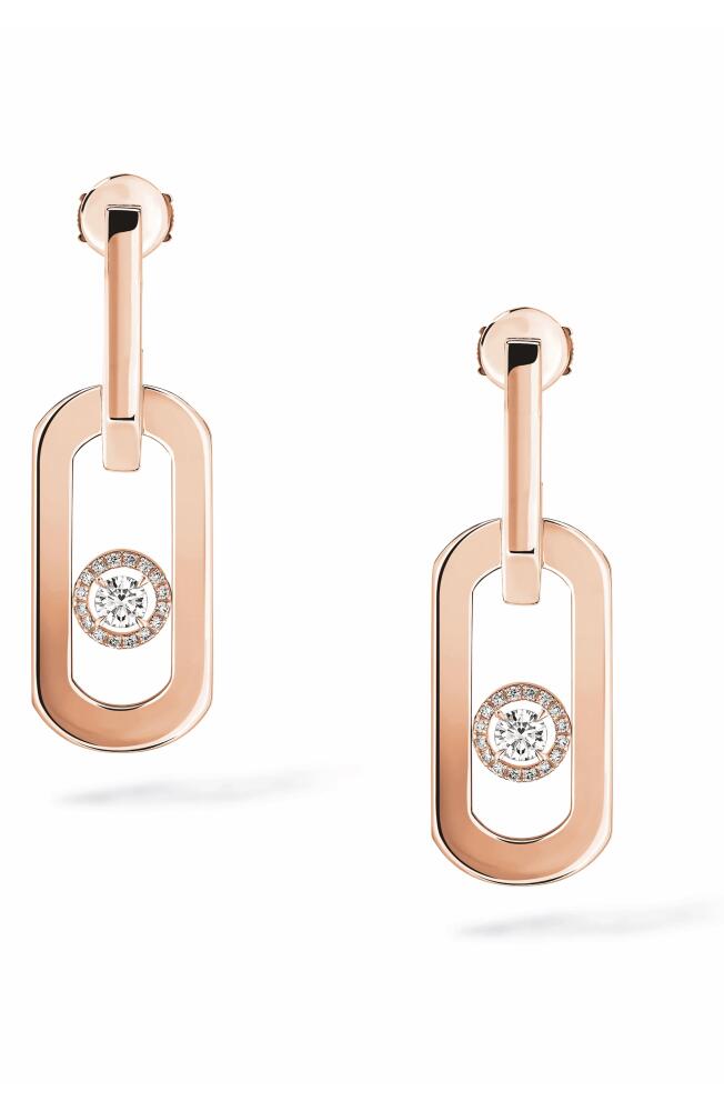 Messika So Move XL Diamond & 18K Gold Drop Earrings in Pink Gold Cover