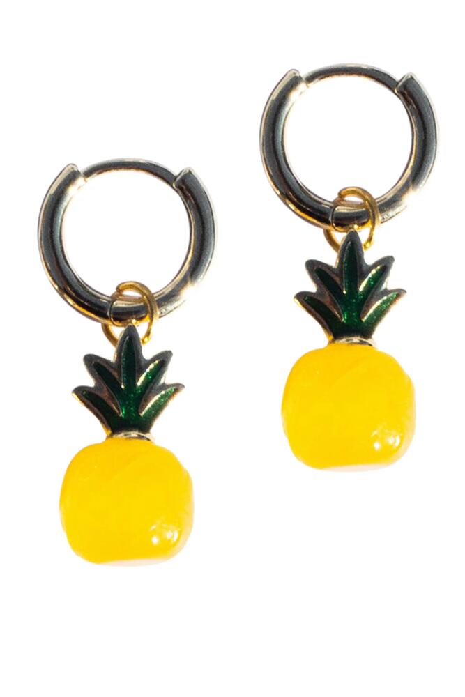 seree Harvest Pineapple Jade stone charm earrings in Yellow Cover