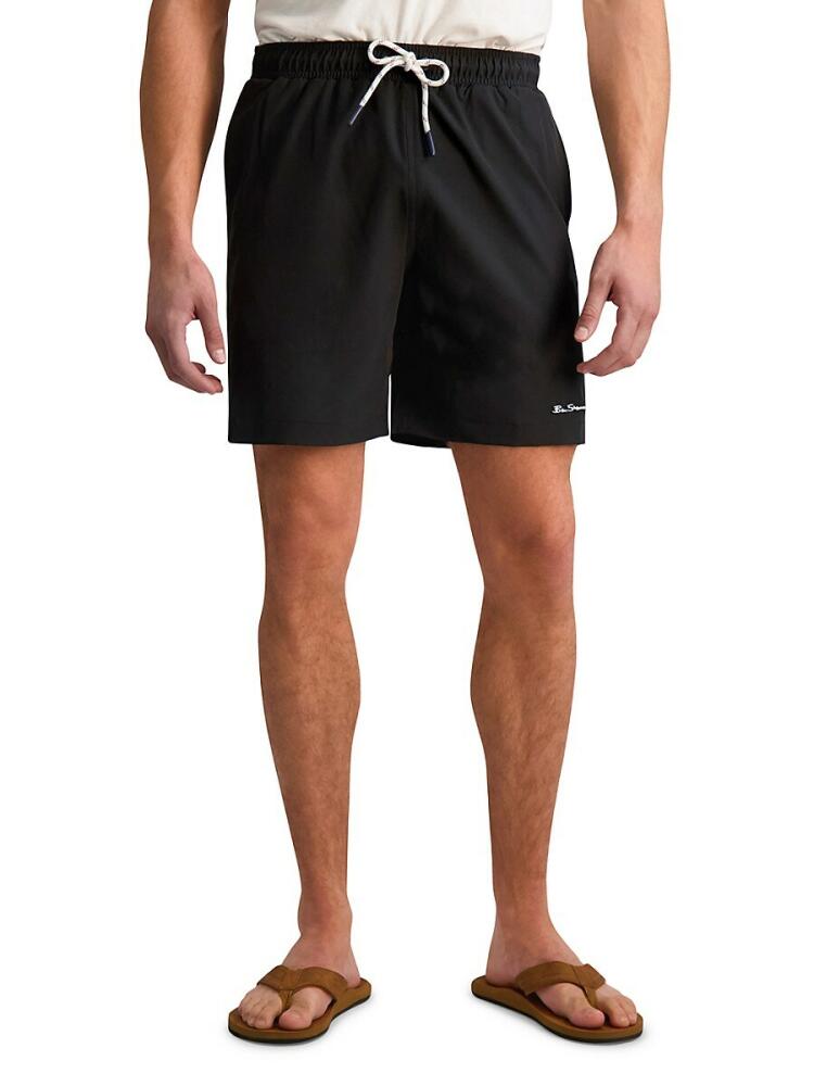 Ben Sherman Men's Surfer Swim Trunks - Black Cover