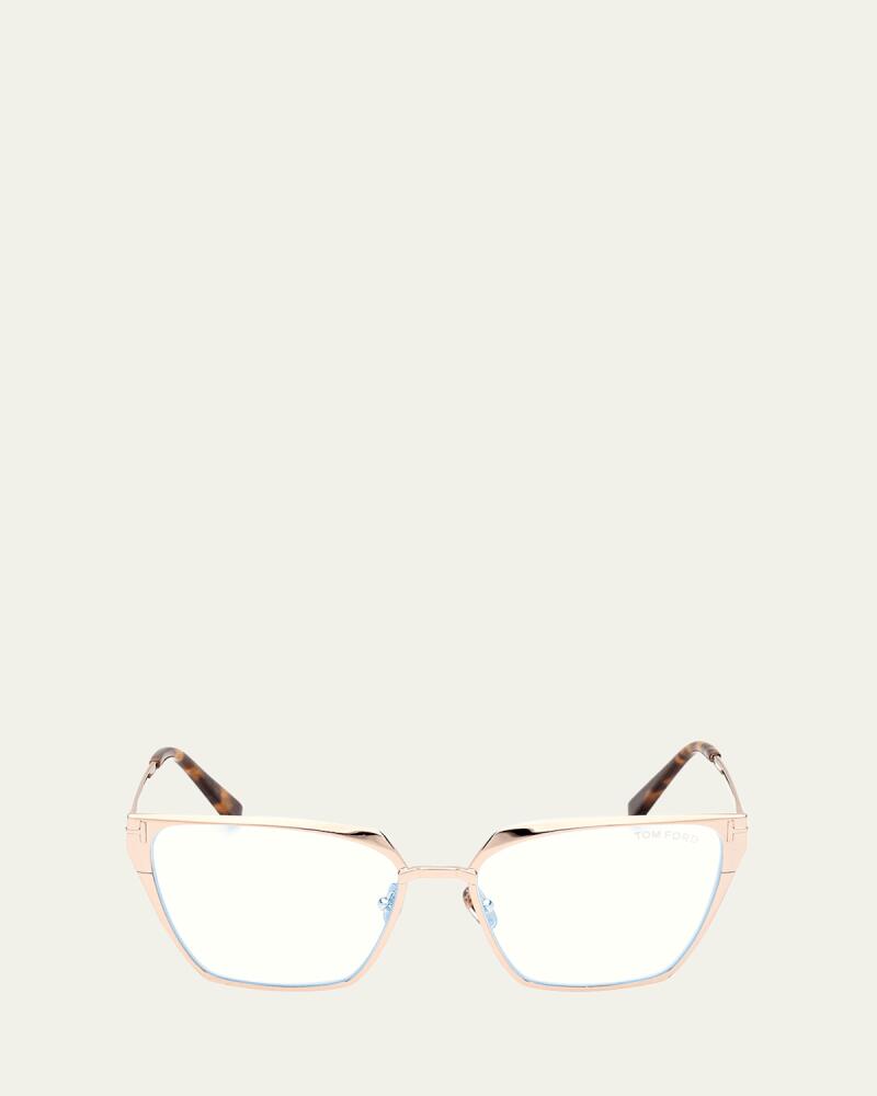 TOM FORD Blue Blocking Metal Cat-Eye Glasses Cover