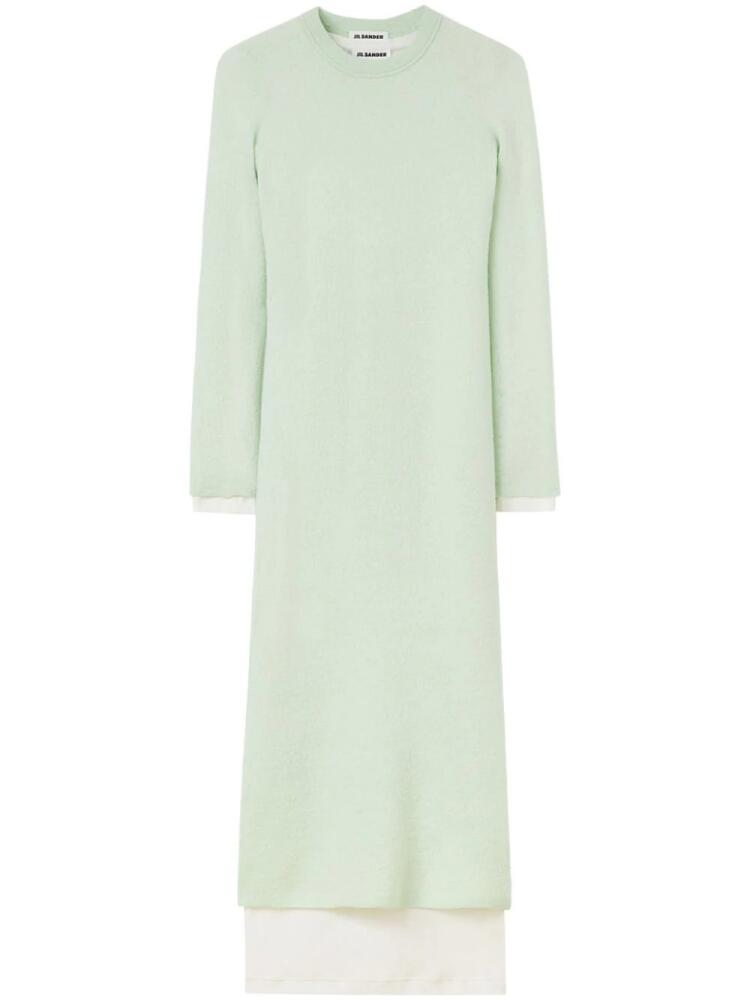 Jil Sander layered wool midi dress - Green Cover