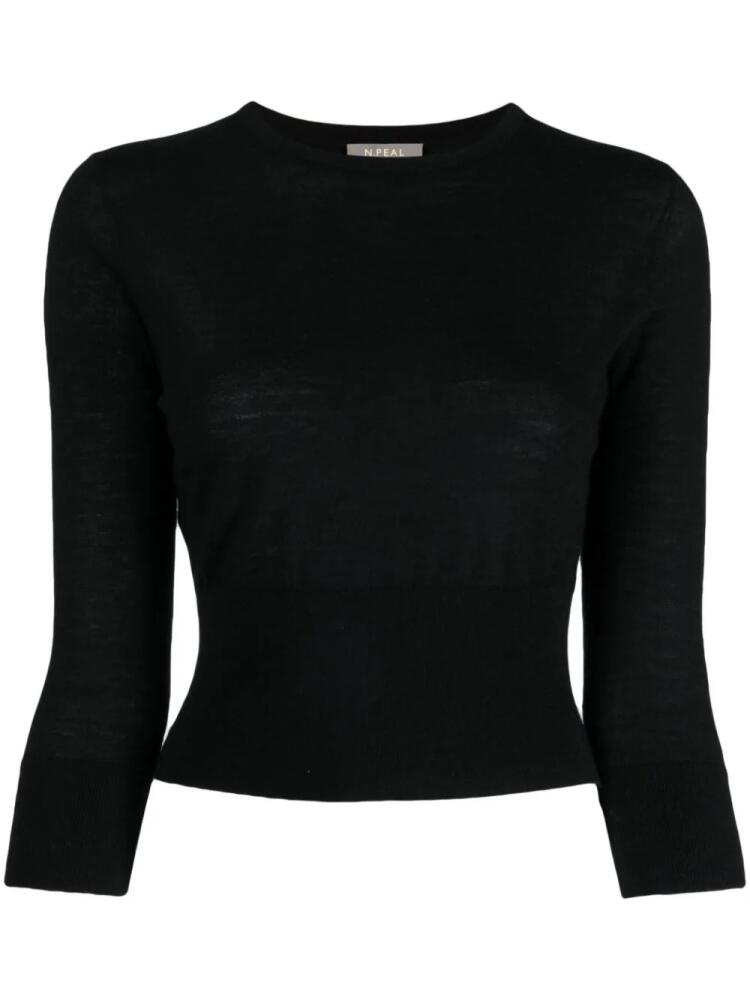 N.Peal fine-knit cropped jumper - Black Cover