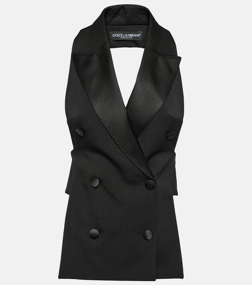 Dolce & Gabbana Double-breasted wool and silk-blend vest Cover