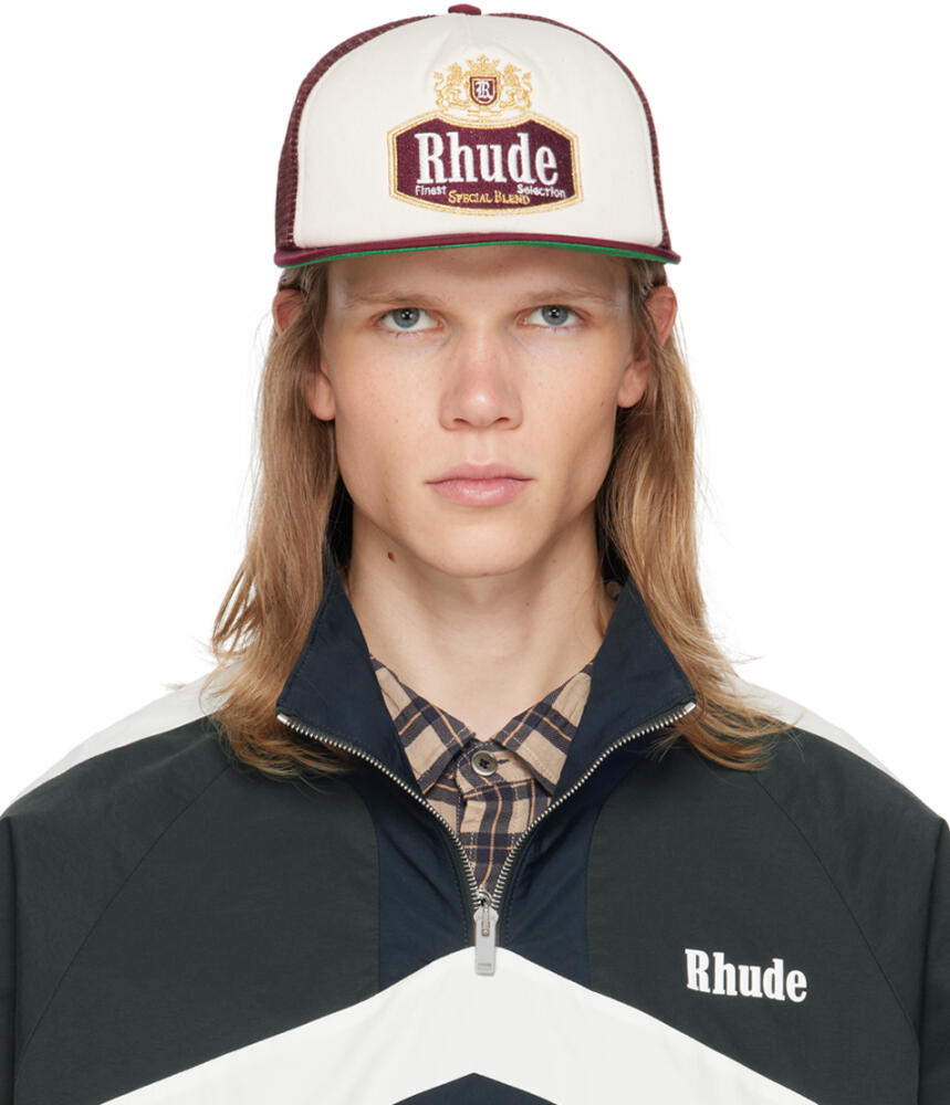 Rhude Burgundy & Off-White Special-Blend Trucker Cap Cover