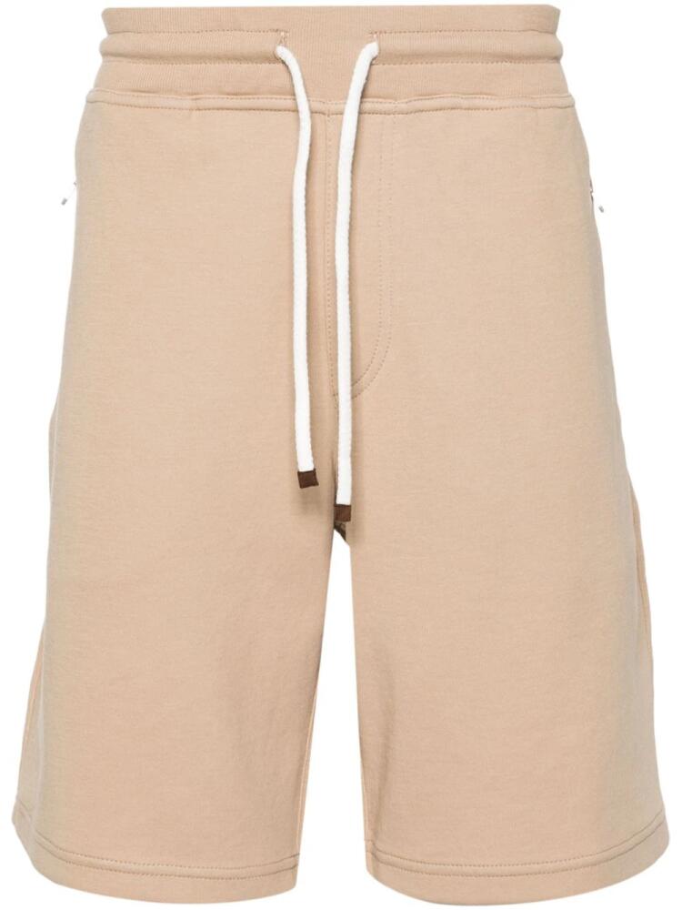 Brunello Cucinelli drawstring cotton track shorts - Neutrals Cover