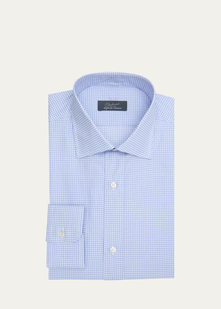 Bergdorf Goodman Men's Cotton Micro-Check Dress Shirt Cover