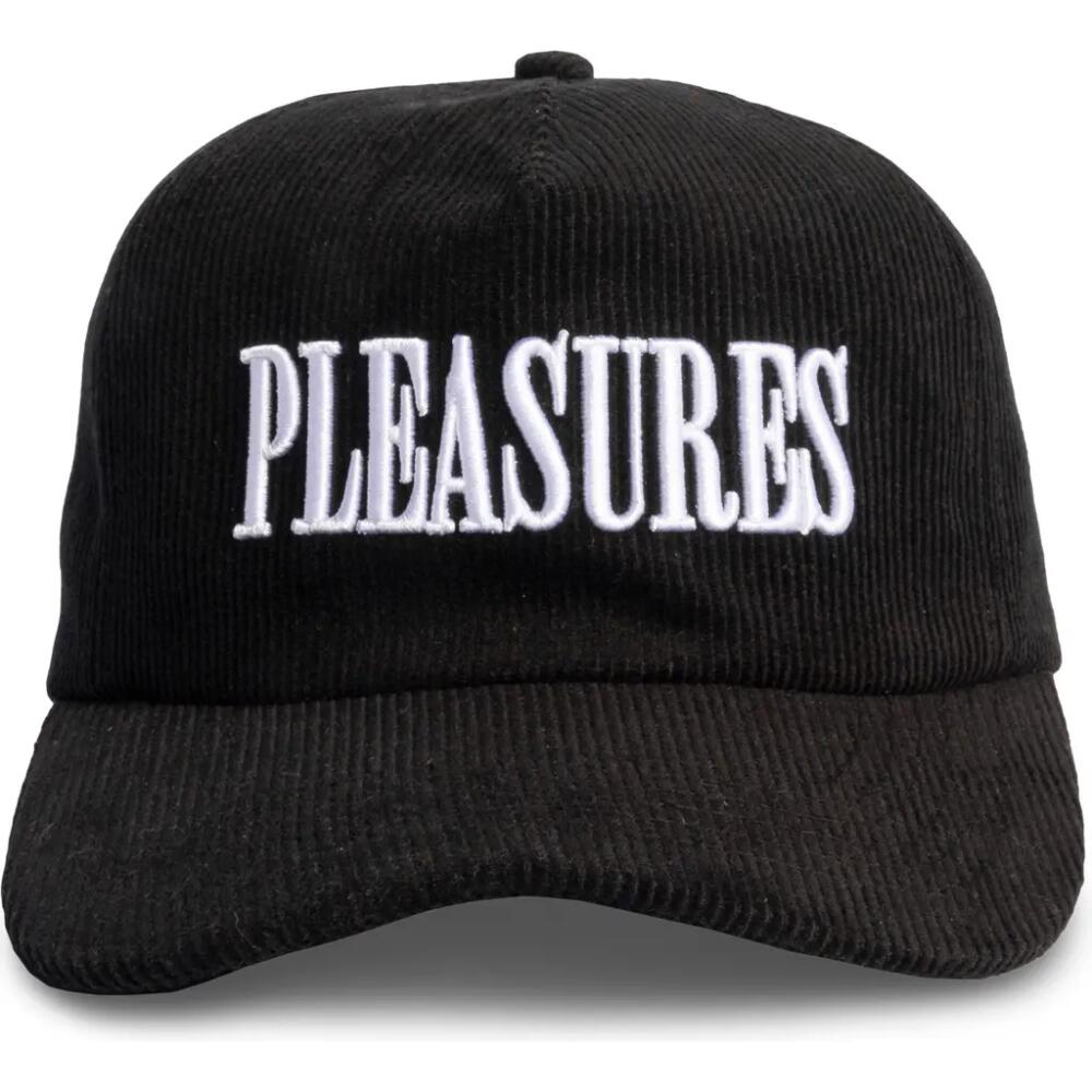 PLEASURES Onyx Corduroy Snapback Baseball Cap Cover