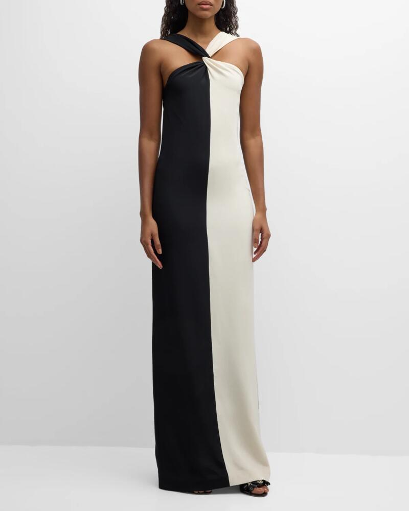 Roland Mouret Contrast Silk Maxi Dress Cover